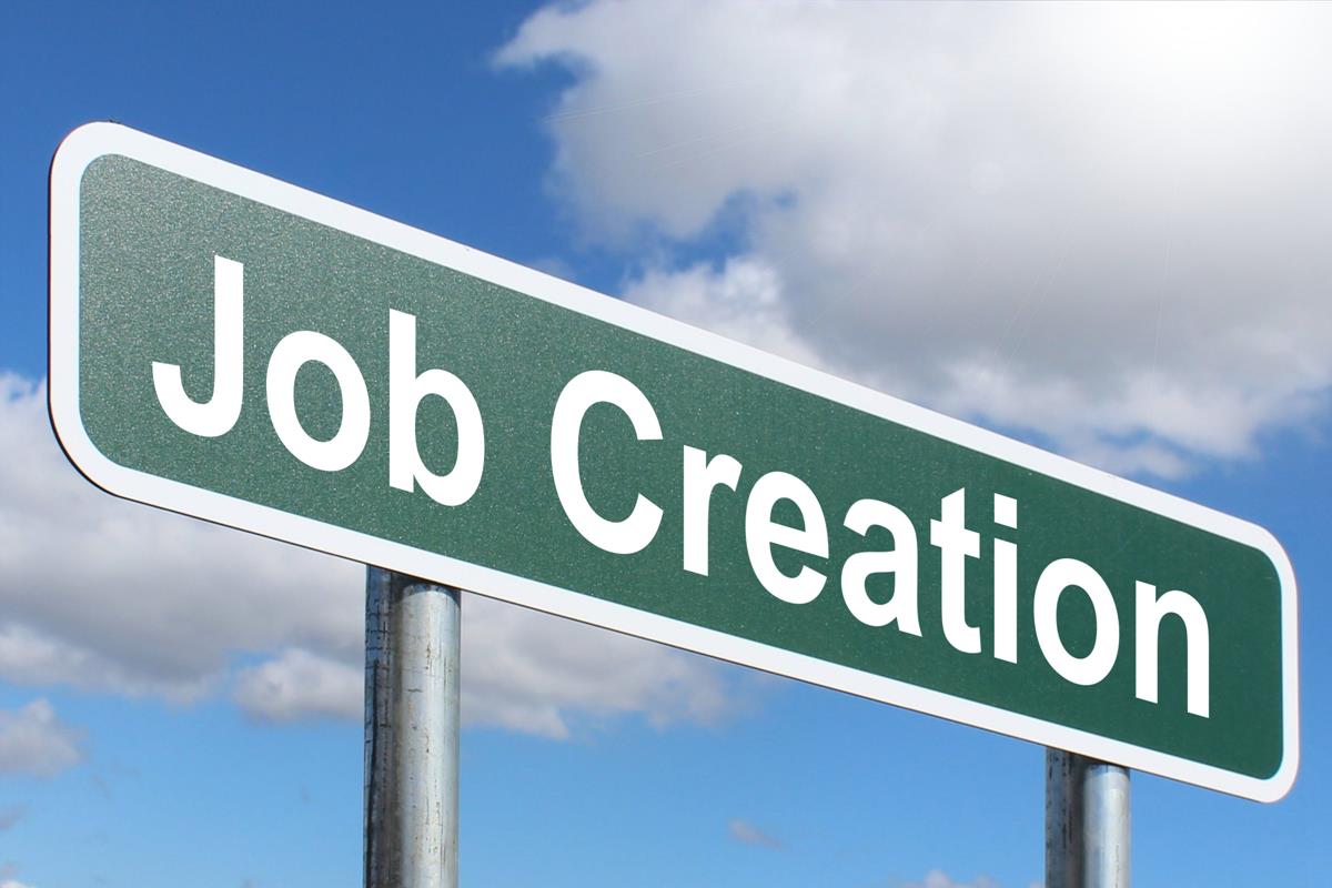 Job Creation Free Of Charge Creative Commons Green Highway Sign Image